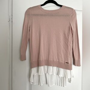 Calvin Klein pink pleated top, size XS